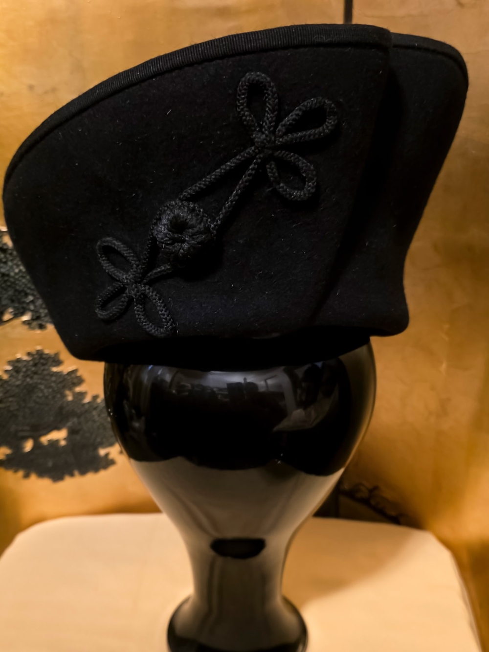 Classic Women's Black Wool Pillbox Hat